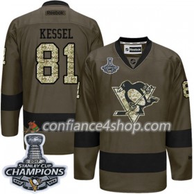 Adidas Maillot de Hockey Pittsburgh Penguins Phil Kessel 81 2017-2018 Camo Green 2017 Stanley Cup Champions Authentic - Homme